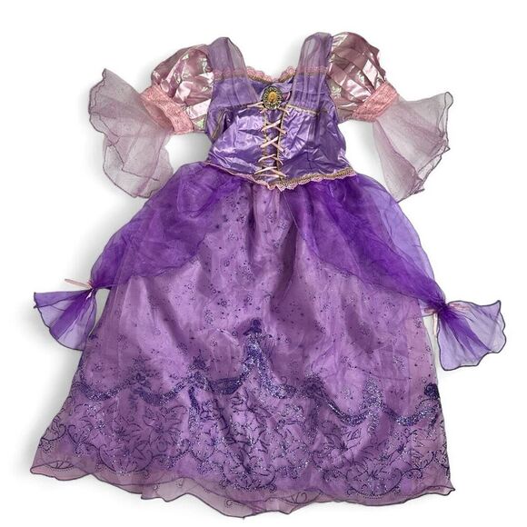 Disney Store Rapunzel Tangled Costume Gown Girls 10/ L Purple Glitter Princess - Picture 1 of 10